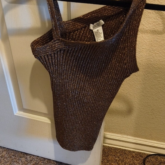 Cache Shimmering Brown Ribbed Top - Picture 3 of 3